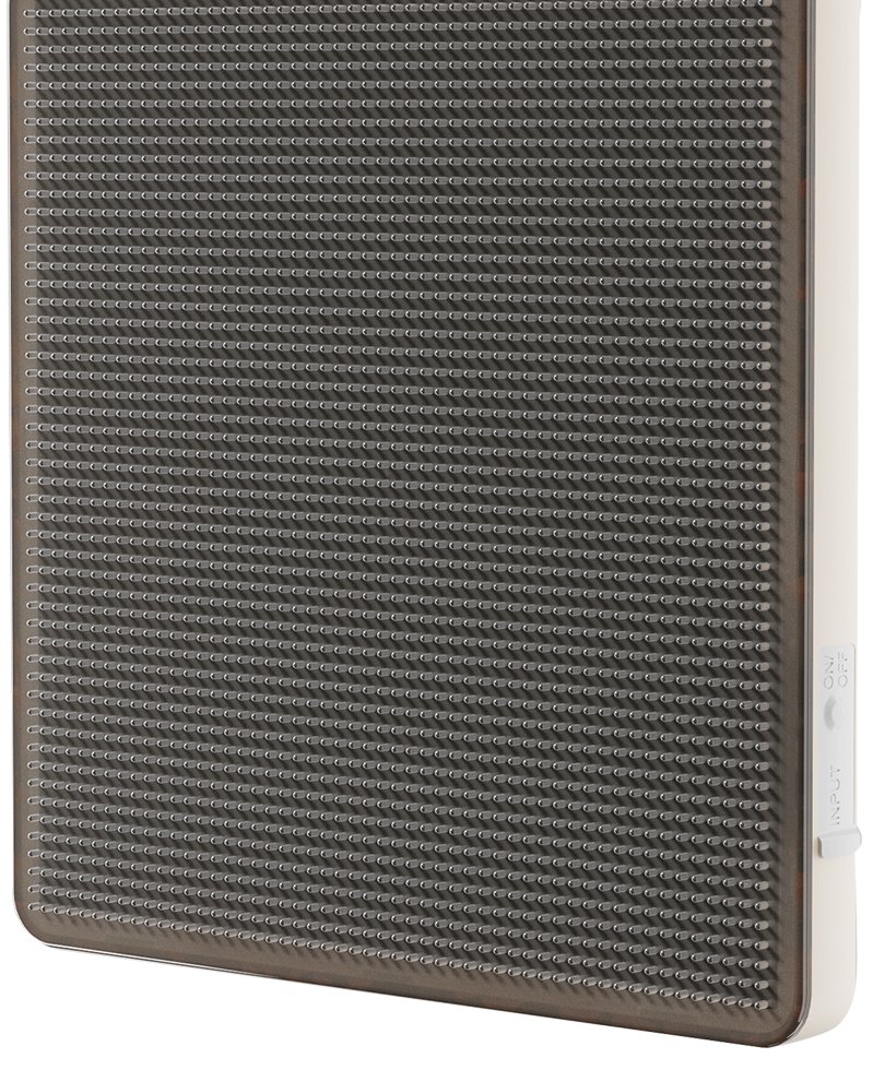 Close view of the MWOXXO LED pegboard surface