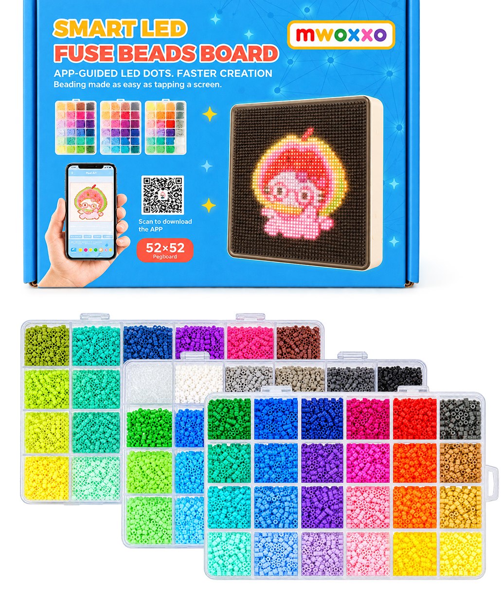 Everything included with the MWOXXO smart LED fuse bead board